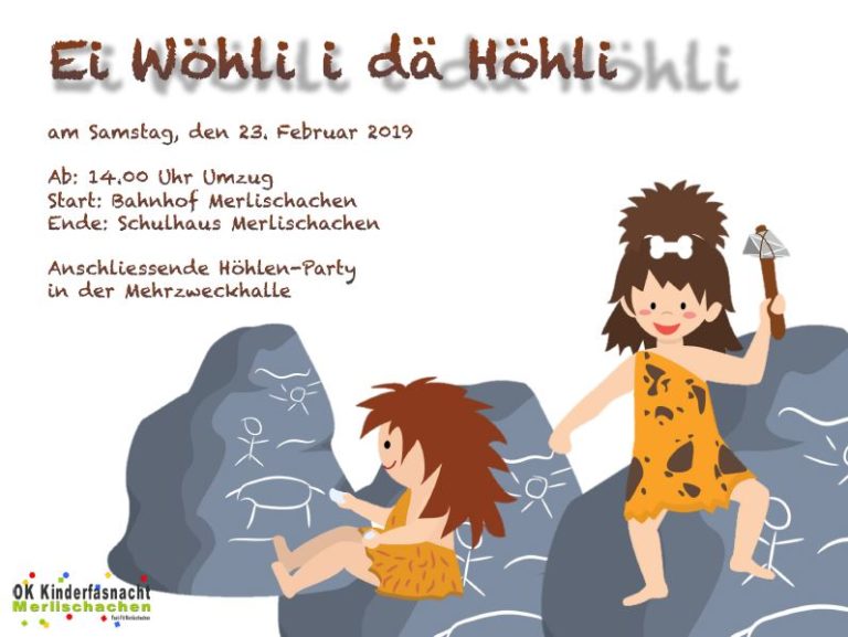 Kinderfasnacht und Umzug mit anschliessender Höhlen-Party