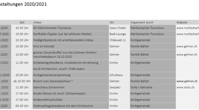 Saisonprogramm 2020/2021