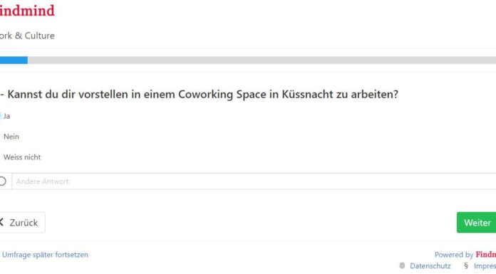 Umfrage zu „Coworking“ im Bezirk Küssnacht