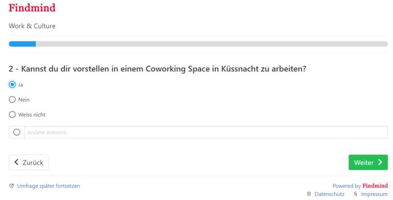 Umfrage zu „Coworking“ im Bezirk Küssnacht
