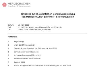 Merlischachen Tourismus: GV Protokoll & Jahresbericht online