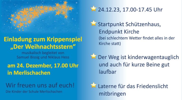 Krippenspiel „der Weihnachtsstern“ am 24. Dezember