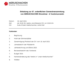 Merlischachen Tourismus: GV Protokoll & Jahresbericht online