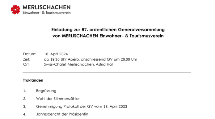 Merlischachen Tourismus: GV Protokoll & Jahresbericht online