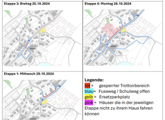 Baustellen Information Dorf Merlischachen – Schulweg