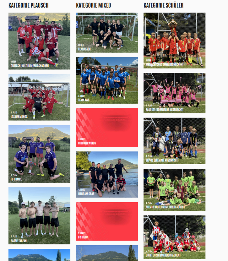 Turnier-Resultate & Impressionen vom 45. Hüsliclub Dorfturnier Merlischachen
