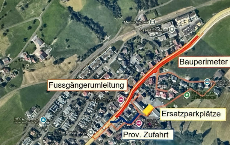 Verkehrseinschränkungen wegen Bauarbeiten an Kantonsstrasse Seeseite verschoben auf 8. September